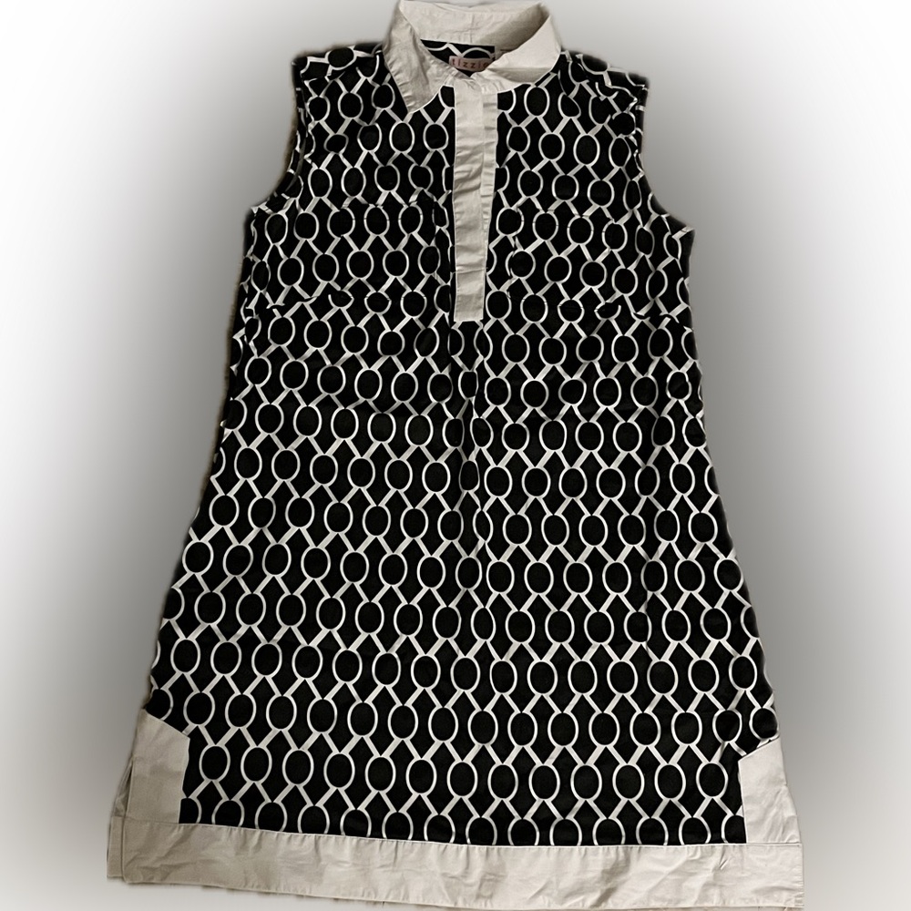 Tizzie Black and White Patterned Dress 8325